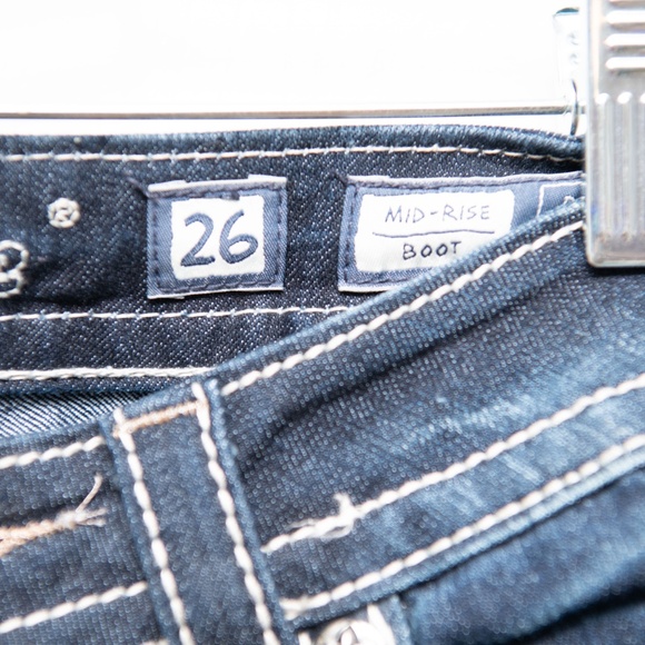 Miss Me Jeans Sz 26 Jeweled Snowflake Star Signature Boot Cut Western Flare - Picture 4 of 8